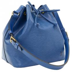 Pre Owned Louis Vuitton Toledo Blue Epi Leather Petit Noe Bag