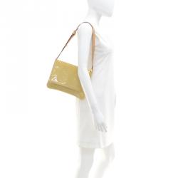Pre Owned Louis Vuitton Lime Monogram Vernis Thompson Street Bag