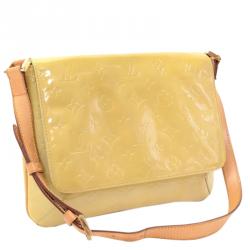 Pre Owned Louis Vuitton Lime Monogram Vernis Thompson Street Bag
