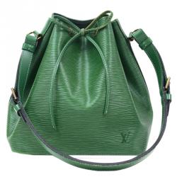 Pre Owned Louis Vuitton Borneo Green Epi Leather Petit Noe Bag
