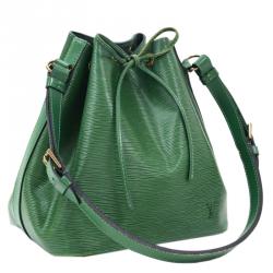 Pre Owned Louis Vuitton Borneo Green Epi Leather Petit Noe Bag