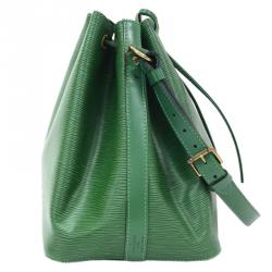 Pre Owned Louis Vuitton Borneo Green Epi Leather Petit Noe Bag