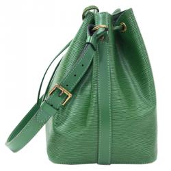 Pre Owned Louis Vuitton Borneo Green Epi Leather Petit Noe Bag
