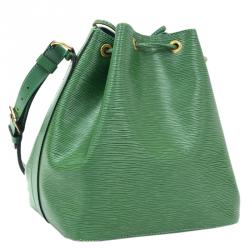 Pre Owned Louis Vuitton Borneo Green Epi Leather Petit Noe Bag