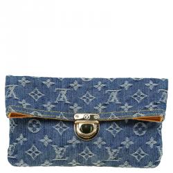 L*V Limited Edition Blue Monogram Denim Round Pochette Bag – ZAK BAGS ©️