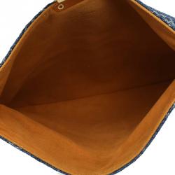 Pre Owned Louis Vuitton Blue Monogram Denim Pochette Clutch