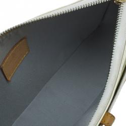 مملوكة مسبقًا Louis Vuitton Cream Monogram Vernis Mallory Square Bag