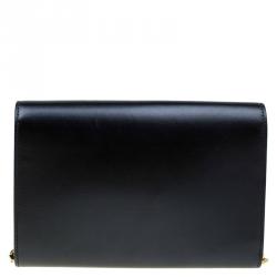 مملوكة مسبقًا Louis Vuitton Black Leather Chain Louise GM Bag