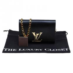مملوكة مسبقًا Louis Vuitton Black Leather Chain Louise GM Bag