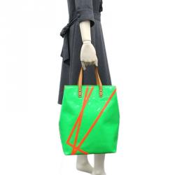 Pre Owned Louis Vuitton Green Monogram Vernis Limited Edition Robert Wilson Reade MM Bag