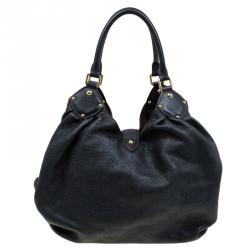 Pre Owned Louis Vuitton Black Monogram Mahina Leather Large Hobo