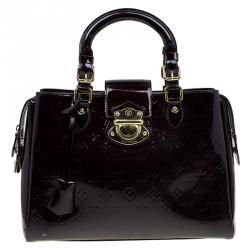 tas handbag Louis Vuitton Amarante Monogram Vernis Melrose Avenue Handbag