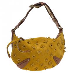 مملوكة مسبقًا Louis Vuitton Yellow Suede Limited Edition Onatah Fleurs PM Bag