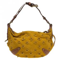 مملوكة مسبقًا Louis Vuitton Yellow Suede Limited Edition Onatah Fleurs PM Bag
