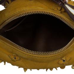 مملوكة مسبقًا Louis Vuitton Yellow Suede Limited Edition Onatah Fleurs PM Bag