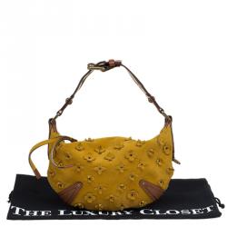 مملوكة مسبقًا Louis Vuitton Yellow Suede Limited Edition Onatah Fleurs PM Bag