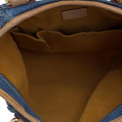 Pre Owned Louis Vuitton Blue Monogram Denim Neo Cabby MM Bag