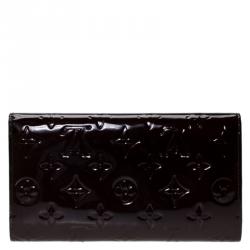 Pre Owned Louis Vuitton Amarante Monogram Vernis Sarah Wallet