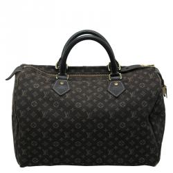 Louis Vuitton Ebene Monogram Mini Lin Speedy 30
