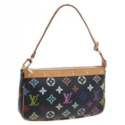 Pre Owned Louis Vuitton Black Multicolor Monogram Canvas Pochette Accessories