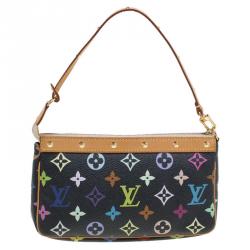 Pre Owned Louis Vuitton Black Multicolor Monogram Canvas Pochette Accessories