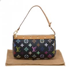 Pre Owned Louis Vuitton Black Multicolor Monogram Canvas Pochette Accessories