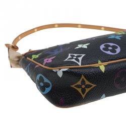 Pre Owned Louis Vuitton Black Multicolor Monogram Canvas Pochette Accessories