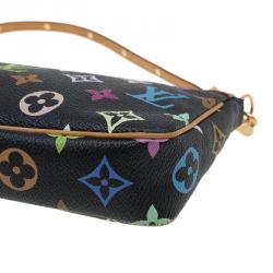 Pre Owned Louis Vuitton Black Multicolor Monogram Canvas Pochette Accessories