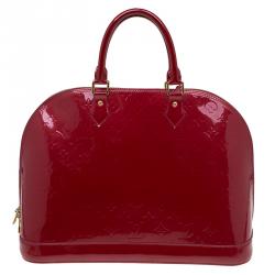 Pre Owned Louis Vuitton Red Monogram Vernis Alma GM Bag