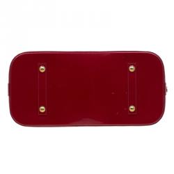 Pre Owned Louis Vuitton Red Monogram Vernis Alma GM Bag