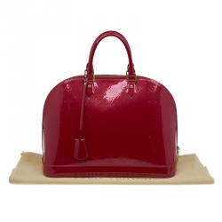 Pre Owned Louis Vuitton Red Monogram Vernis Alma GM Bag