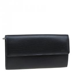 Louis Vuitton Black Epi Leather Sarah Continental Wallet