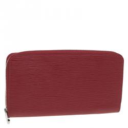 Pre Owned Louis Vuitton Carmine Epi Leather Zippy Wallet