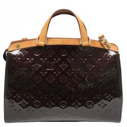Pre Owned Louis Vuitton Amarante Monogram Vernis Brea GM Bag