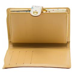 Pre Owned محفظة لوي فيتون محفظة نقود فرنسية كانفاس مونوغرامي متعددة الألوان بيضاء