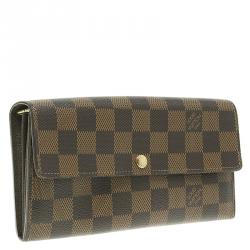 Pre Owned Louis Vuitton Damier Ebene Canvas Sarah Wallet
