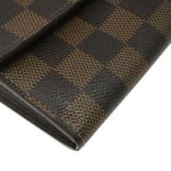 Pre Owned Louis Vuitton Damier Ebene Canvas Sarah Wallet