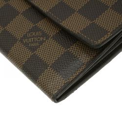 Pre Owned Louis Vuitton Damier Ebene Canvas Sarah Wallet