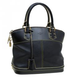 Pre Owned Louis Vuitton Black Suhali Leather Lockit PM Bag