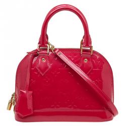 Pre Owned Louis Vuitton Rouge Grenadin Monogram Vernis Alma BB Bag
