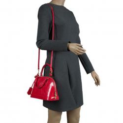 Pre Owned Louis Vuitton Rouge Grenadin Monogram Vernis Alma BB Bag