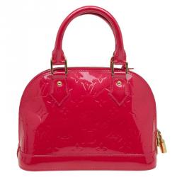 Pre Owned Louis Vuitton Rouge Grenadin Monogram Vernis Alma BB Bag