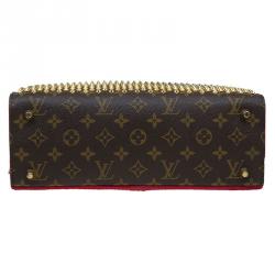 مملوكة مسبقًا حقيبة لوي فيتون وكريستيان لوبوتان شوبينغ شعر عجل وكانفاس مونوغرامي حمراء