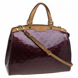 Pre Owned Louis Vuitton Amarante Monogram Vernis Brea GM Bag