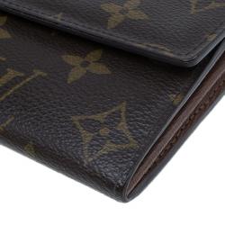 Pre Owned Louis Vuitton Monogram Coated Canvas Sarah Wallet