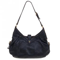 Pre Owned Louis Vuitton Black Monogram Mahina Leather XS Bag