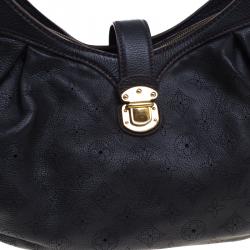 Pre Owned Louis Vuitton Black Monogram Mahina Leather XS Bag