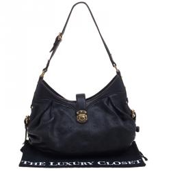 Pre Owned Louis Vuitton Black Monogram Mahina Leather XS Bag