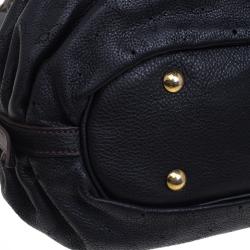 Pre Owned Louis Vuitton Black Monogram Mahina Leather XS Bag