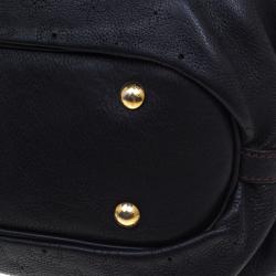 Pre Owned Louis Vuitton Black Monogram Mahina Leather XS Bag